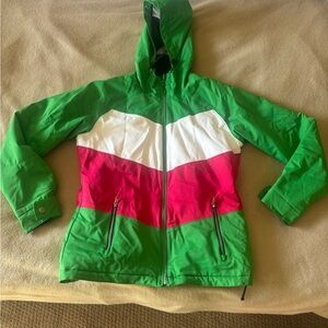 Obermeyer Green and Red women’s Jacket
